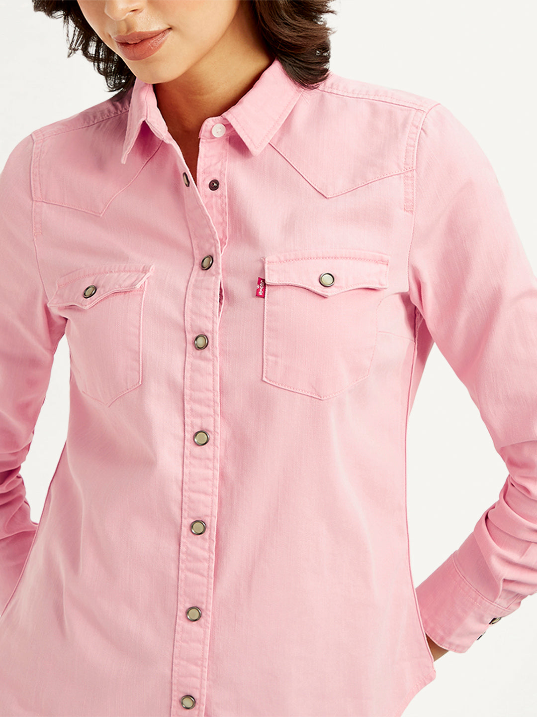 Women's Solid Spread Collar Shirt - c8693697b28319c28d0dd6b150adc843 View