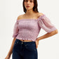 Women's Floral Light-Pink Off Shoulder Top - cb6ba16a4fed611dbfc3ba34cc9d2e41 View