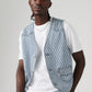 Men's Striped Blue Waistcoat - cc21a5bc9f2da3df36bd8d41c94ceea8 View