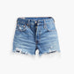 Women's 501 Mid Rise Blue Straight Fit Shorts - ccdc0bf89c38bc40fe6fe9cb7de680b4 View