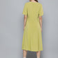 Women's Solid Green V Neck Dresses - d0c66fe0bb88453e369c0544b1fe53d9 View