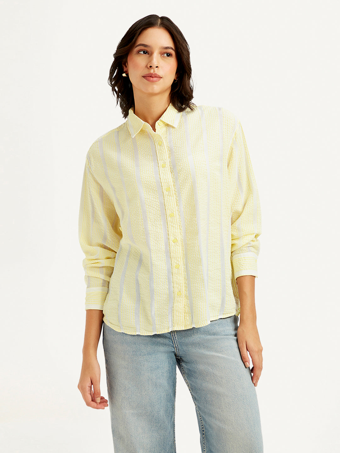 Women's Striped Relaxed Fit Shirt - d3edd6dd4b58c654686038e73d51d302 View