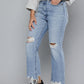 Women's Blue Ribcage Cropped Bootcut Fit High Rise Jeans - d5d94acd6cb09ab9dd8b00b338df37a1 View