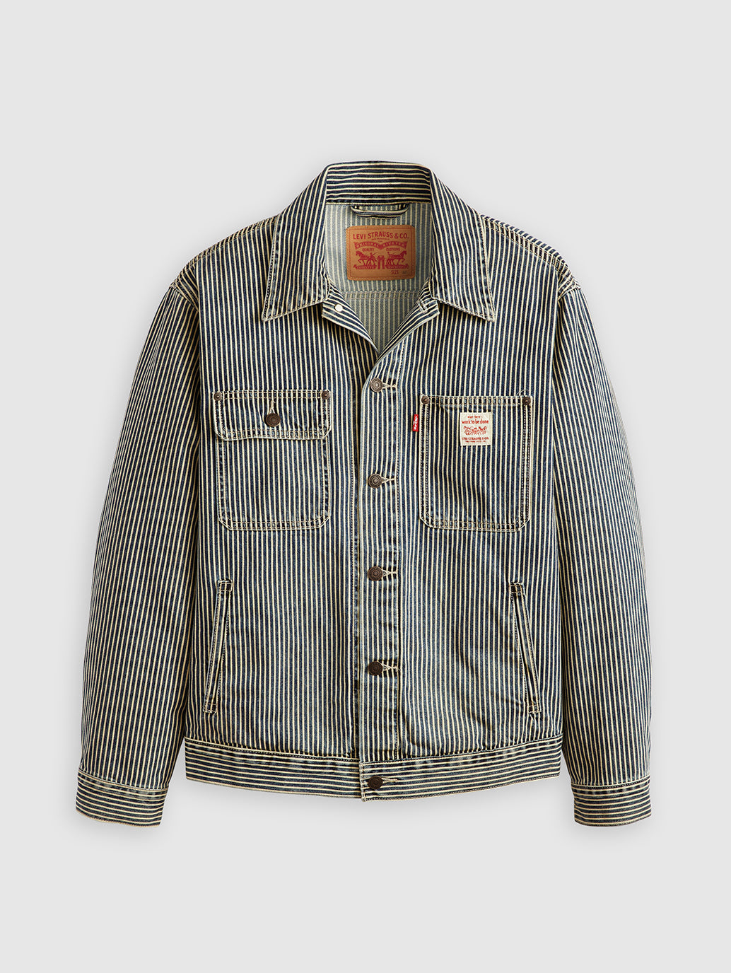 Men's Striped Blue Shacket - d60a92cdf455e99c0a8ee69a95615153 View