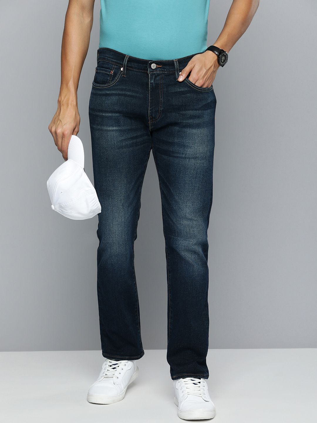 Men's 511 Blue Slim Fit Mid Rise Jeans - d65f098f64dd34f461254029293f4b0c View