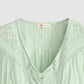 Women's Solid Green V-Neck Top - d8bef2719eb9c02722d12fc037aea522 View