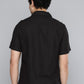 Men's Solid Black Spread Collar Shirt - 7537d69a575144b587cd7985673548b6 View