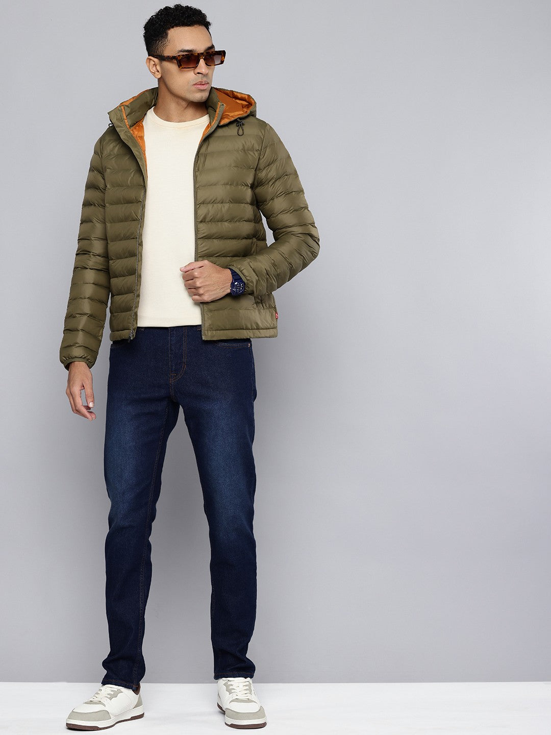 Men's Quilted Brown Hooded Puffer Jacket - dd016476-45c1-4a50-94f6-8ae738e7d3511725617685460-Levis-Men-Jackets-491725617684854-5 View