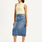 Women's High Rise Blue Straight Fit Skirt - 27db76f7-8e24-4a2d-9be3-fe77699f3408 View