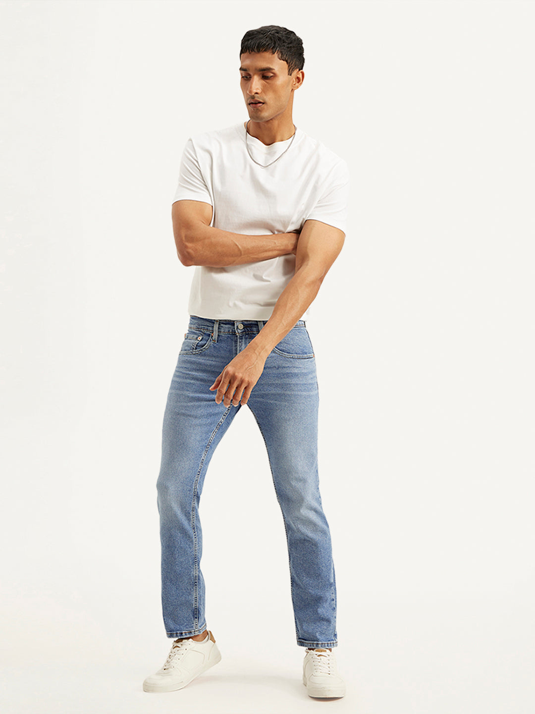 Men's 65504 Light Blue Skinny Fit Mid Rise Jeans - 2e982245-2196-445d-aedc-9518ac292019 View