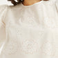Women's Embroidered White Round Neck Top - 2ebbe0d2-eb43-4567-be35-7a59fe6a11cb View