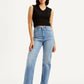 Women's Light Blue Ribcage Straight Fit High Rise Jeans - 363c425e-b9cc-43f7-9a46-7f3a3d9e9b50 View