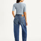 Women's Blue Baggy Dad Barrel Fit Mid Rise Jeans - 36b1b50c-bc1e-48fa-ae9f-99c9ba55bff5 View