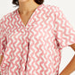 Women's Chevron Pink V-Neck Top - 52486455-b15b-434a-99d8-a7d691003241 View