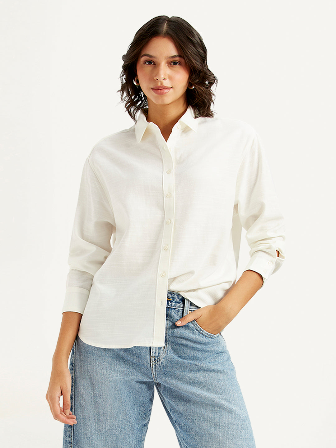 Women's Solid Relaxed Fit Shirt - 8a4ba1eb-00a1-4a1c-ac1d-d65657c42226 View