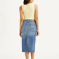 Women's High Rise Blue Straight Fit Skirt - a503f3cb-fecb-4ae6-846c-2cd901316dea View