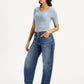 Women's Blue Baggy Dad Barrel Fit Mid Rise Jeans - b09c6eba-b15f-4104-b276-a7d8c046ba4f View