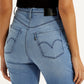 Women's Light Blue Ribcage Straight Fit High Rise Jeans - b173d137-7675-43b1-85a4-7560183fa4dd View
