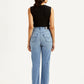 Women's Light Blue Ribcage Straight Fit High Rise Jeans - b9fd17c0-133f-4c75-ab97-2177de6bda87 View