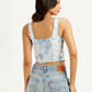 Women's Tie-Dye White Square Neck Corset Top - d213bcdc-111d-4b7c-b167-d460ac2b43c9 View