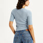 Women's Textured Light Blue Scoop Neck Top - e5adb461-d455-4374-934f-55e123b05223 View