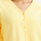Women's Solid Yellow V Neck Top - f0ba3a1d-55fe-481a-ba16-205f34cf36a6 View