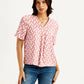 Women's Chevron Pink V-Neck Top - f94f472b-85e6-4a2d-bf7e-cd211fc2f4fa View