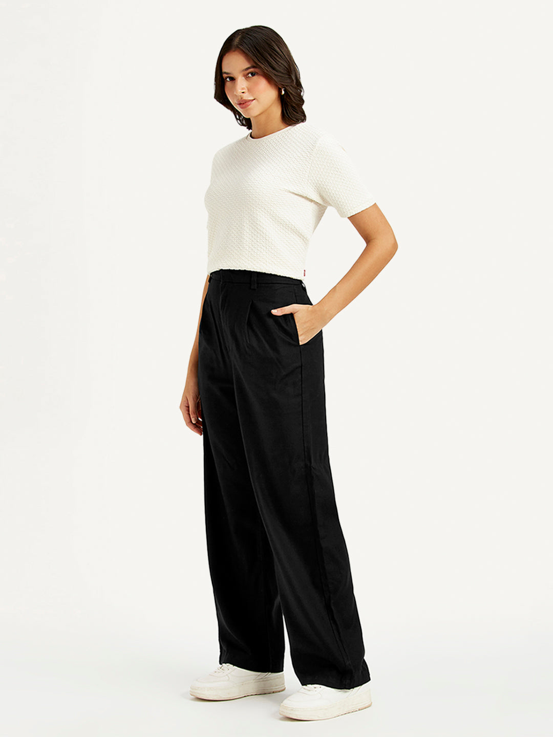 Women's High Rise Black Loose Fit Trousers - e00257d0003cd97c3c5a1454d923276c View