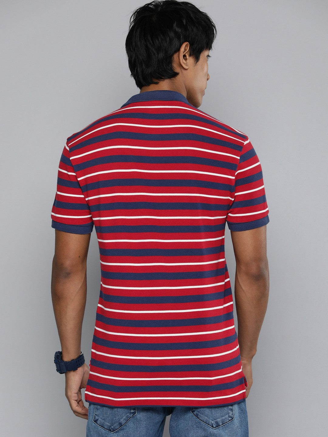 Men's Striped Polo T-shirt - e103bd12-9f20-4ae9-b7cd-163712f3527d1712737445210-Levis-Men-Tshirts-7991712737444774-4 View