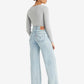 Women's Light Blue Loose Fit Low Rise Jeans - e45958df0c553ebce413931e2d234274 View