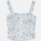 Women's Floral Blue Square Neck Corset Top - e70f0c554833fba17f486d676d7427bc View