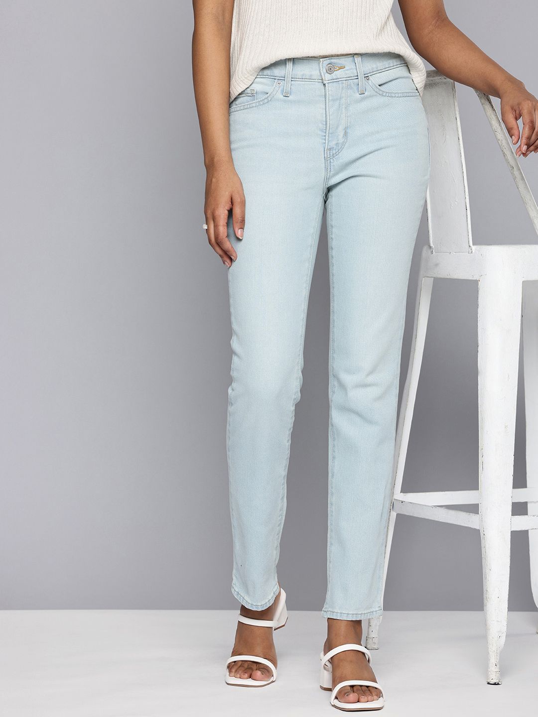 Women's 312 Blue Straight Fit Mid Rise Jeans - e8ec94c6fb3306f7424c064c7f7e0f4e View