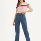 Women's Blue Ribcage Straight Fit High Rise Jeans - ea20ec3ae1da0e90bfcd054a930bfa48 View