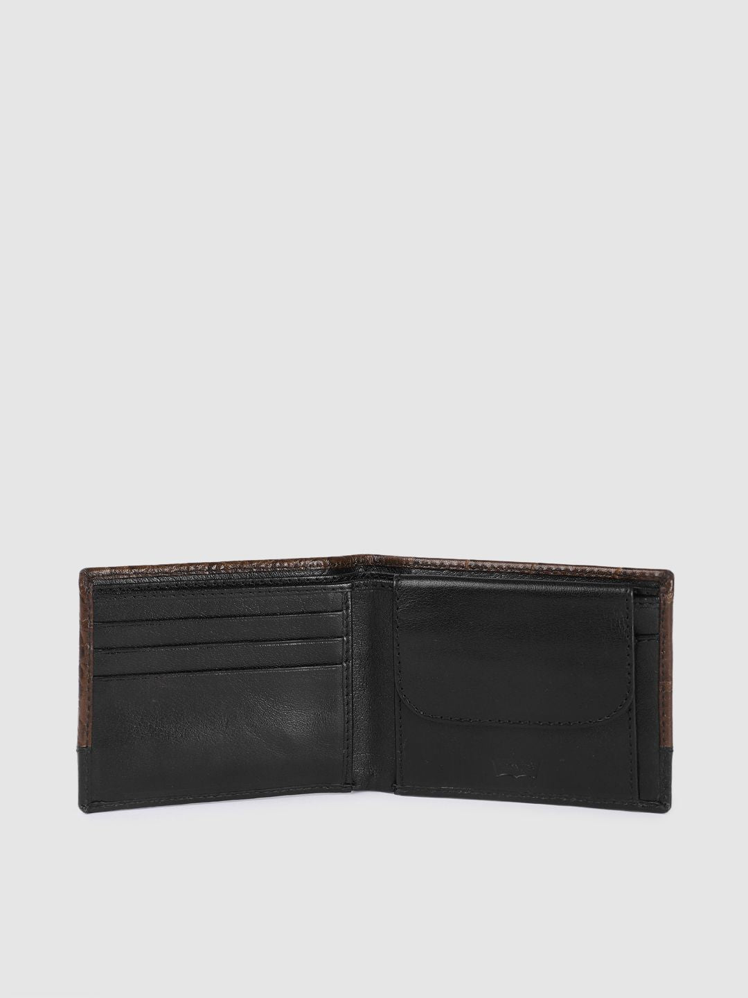 Men's Brown Textured Card Holder - ea31a4fd-d250-4118-b630-31e10e337a6e1742210050250-Men-Brown--Black-textured-Leather-Cardholder-173174221004986-3 View