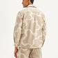 Men's Abstract Beige Relaxed Fit Utility Overshirt - eadd7468757bd8622b0ead3d0c74ebbe View