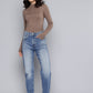 Women's Blue Ribcage Straight Fit High Rise Jeans - ebdf7bf1-6dd2-40c6-87d5-5e5a6556a8aa1739526833350-Womens-High-Rise-Ribcage-Slim-Straight-Fit-Blue-Jeans-439173-4 View