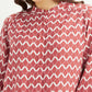 Women's Geometric Red Band Neck Top - efc66070c9c2045a7a8be8a26339b475 View