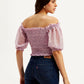 Women's Floral Light-Pink Off Shoulder Top - f0ef8444c187d4335fb09023b0c19b6e View