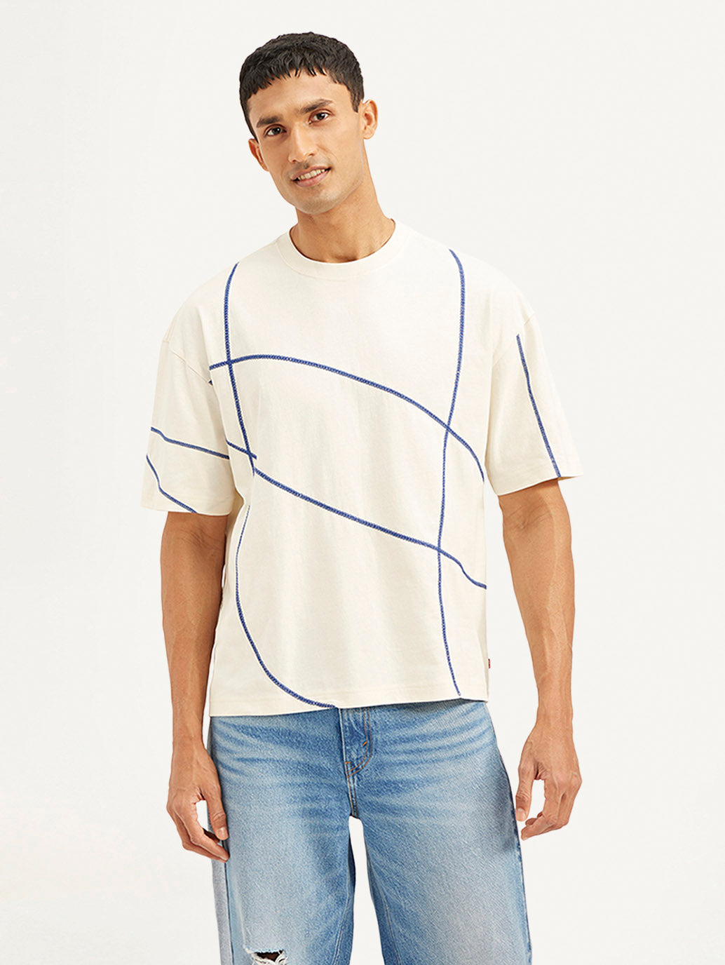 Men's Geometric Loose Fit T-shirt - f2290011e571764865d4c498c831474a View