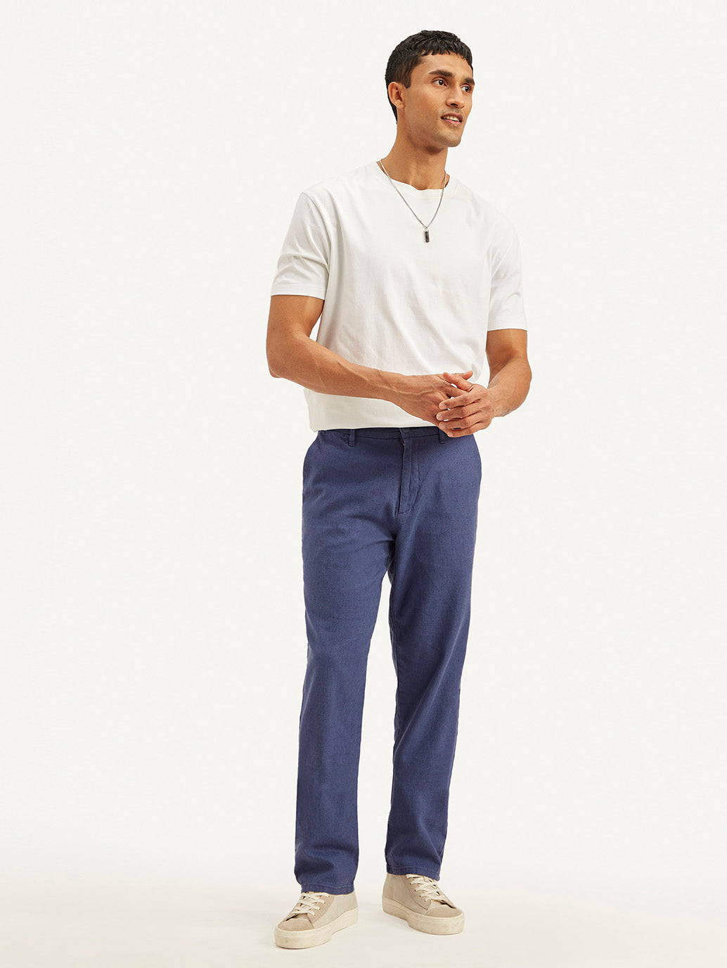 Men's Indigo Authentic Straight Fit Linen Chino Pants - fa62b37e186e8d0bf736cb8c4fd733c8 View