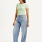 Women's Light Blue Baggy Dad Barrel Fit Mid Rise Jeans - fc1d71cb51ccb0395cc286cb0c308217 View