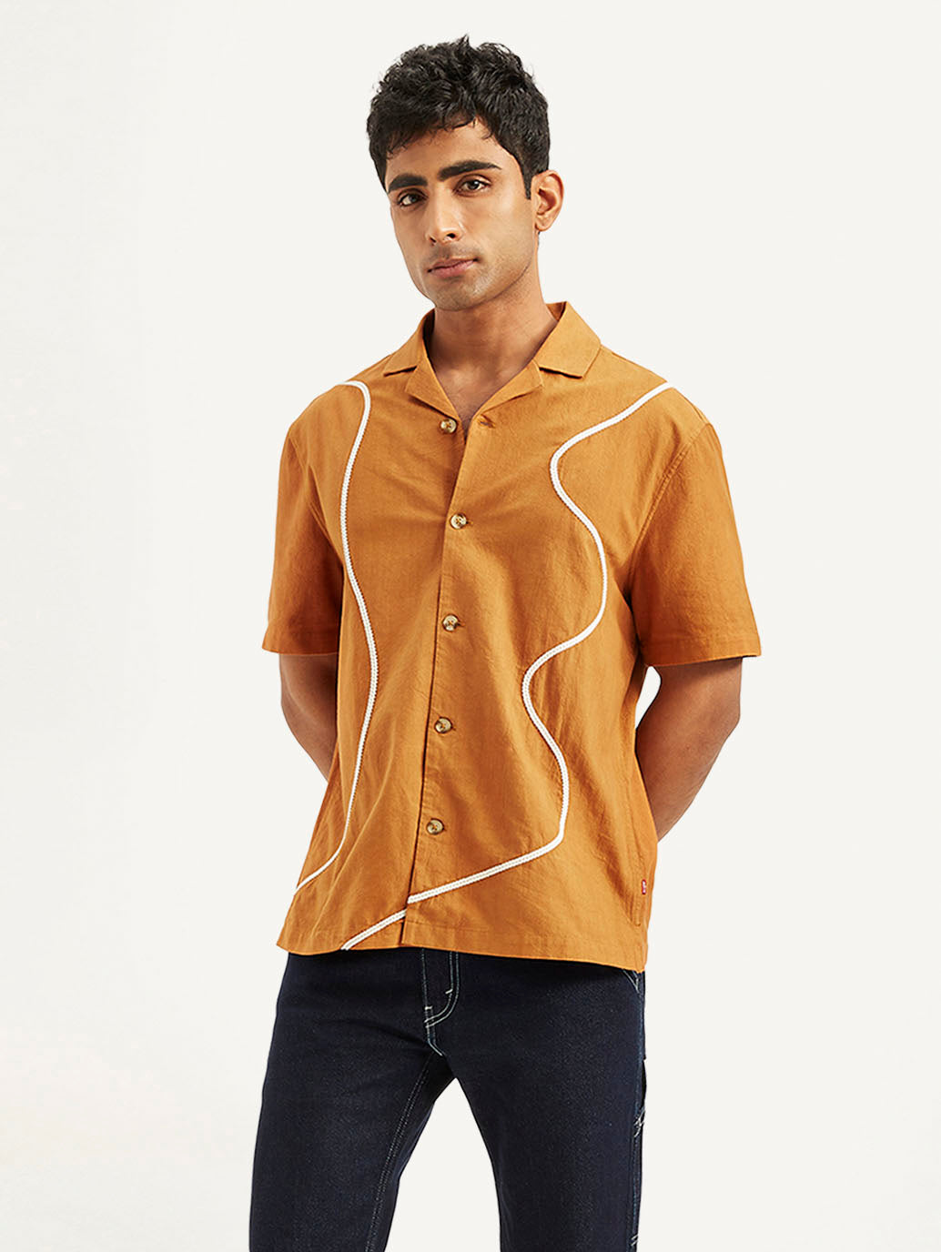 Men's Resort Collar Embroidered Relaxed Fit Shirt - fc5d689188204ae8edfec2b941f8d249 View