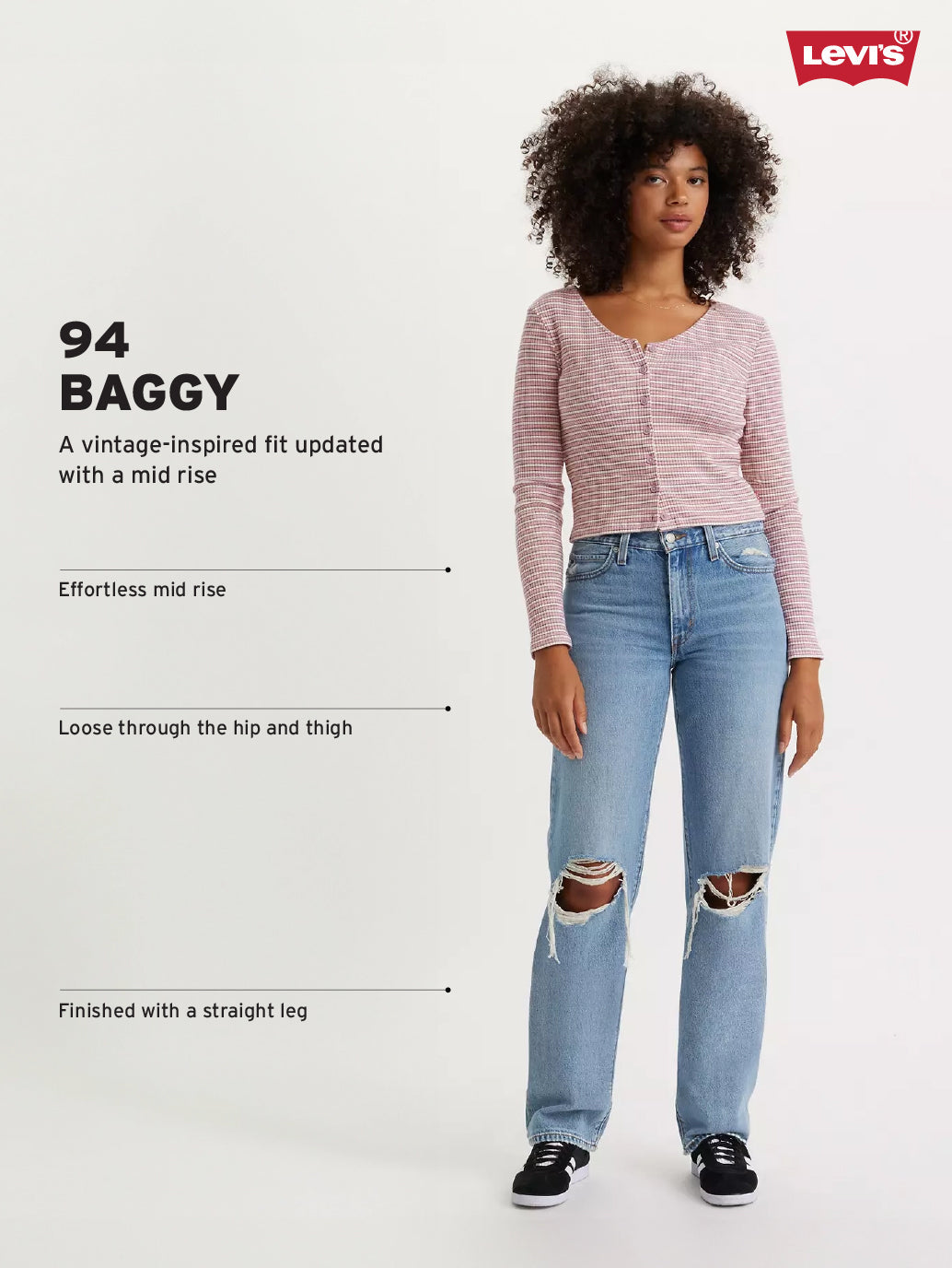 Women's 94 Dark Blue Baggy Fit Mid Rise Jeans - 781b9137-0cc8-43d3-8a16-bac1ee1c1fa0 View