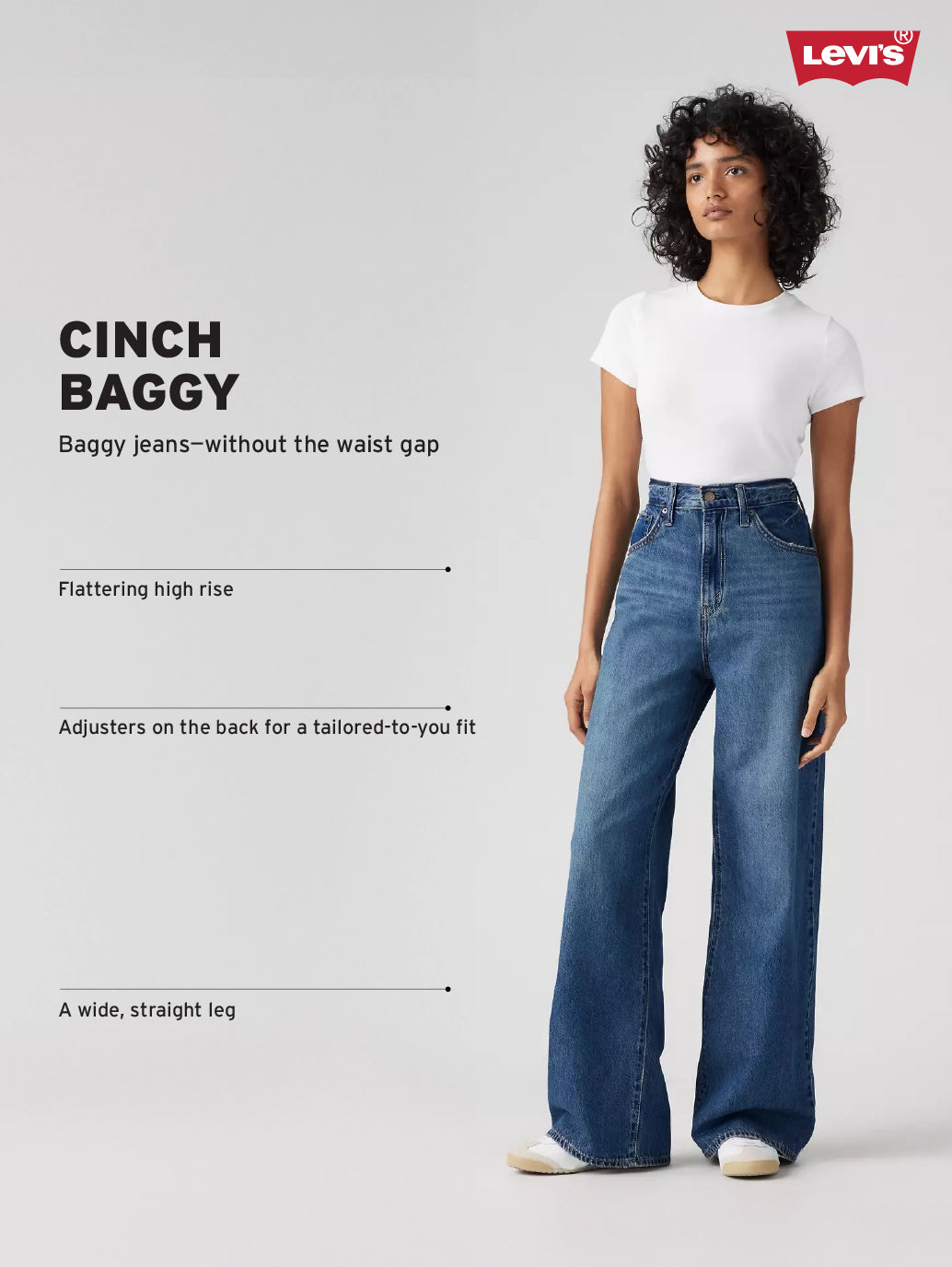 Women's Blue Ribcage Cinch Wide Leg Fit High Rise Jeans - 88ceac9a-fe2e-40e1-b62f-bd7ecb62cc3d View