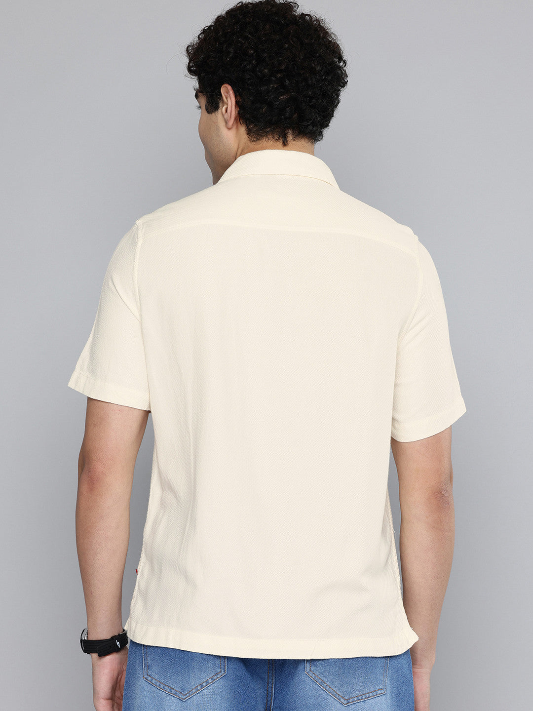 Men's Solid Yellow Spread Collar Shirt - 450120faf7d24afabe76e68bcca77fb0 View